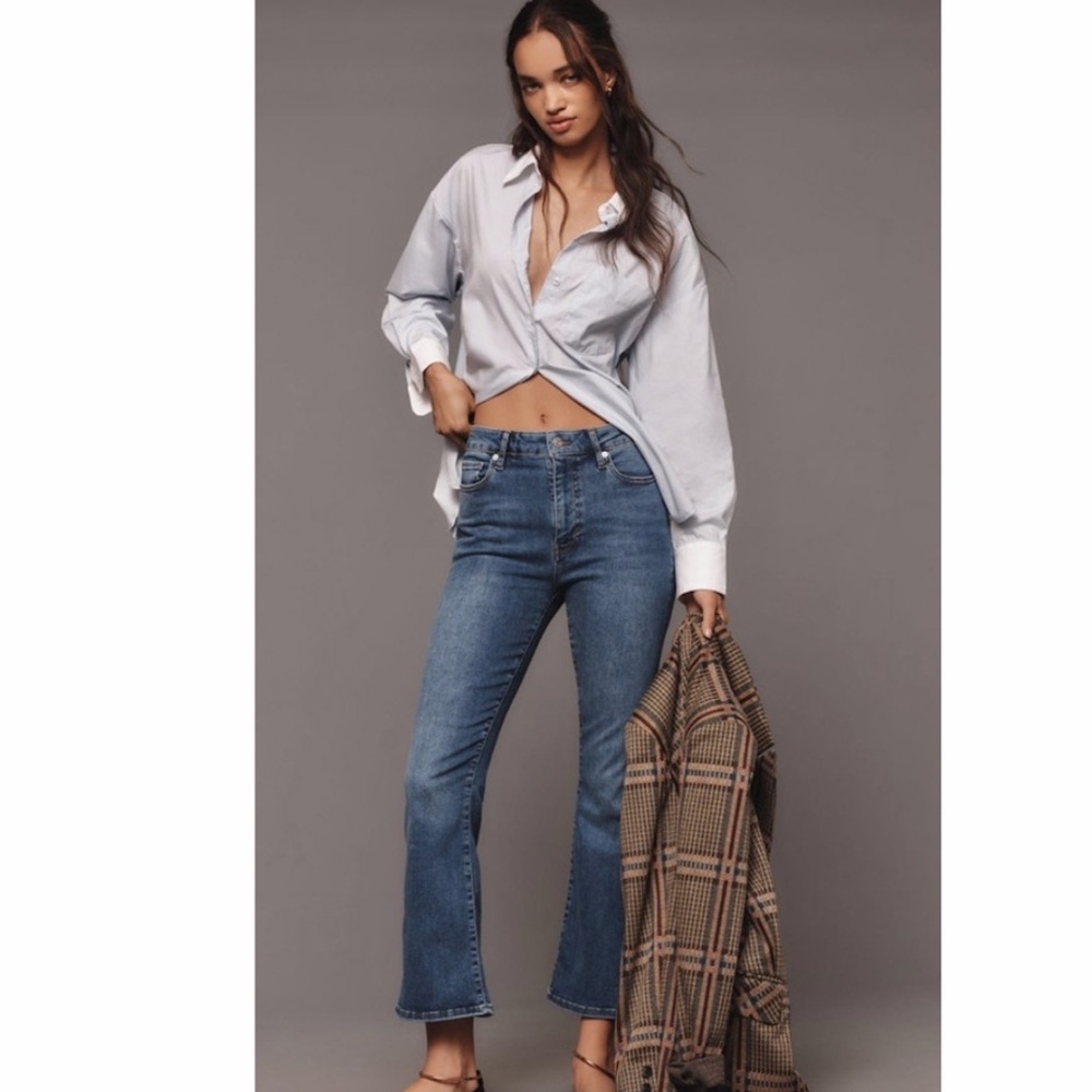 Frame Le Crop High Rise Mini Boot In Mermaid.
